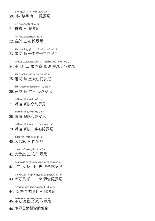 《不空罥索49咒阵》注音版PDF网盘下载（65页·观音法门全咒阵·汉字逐字注音）