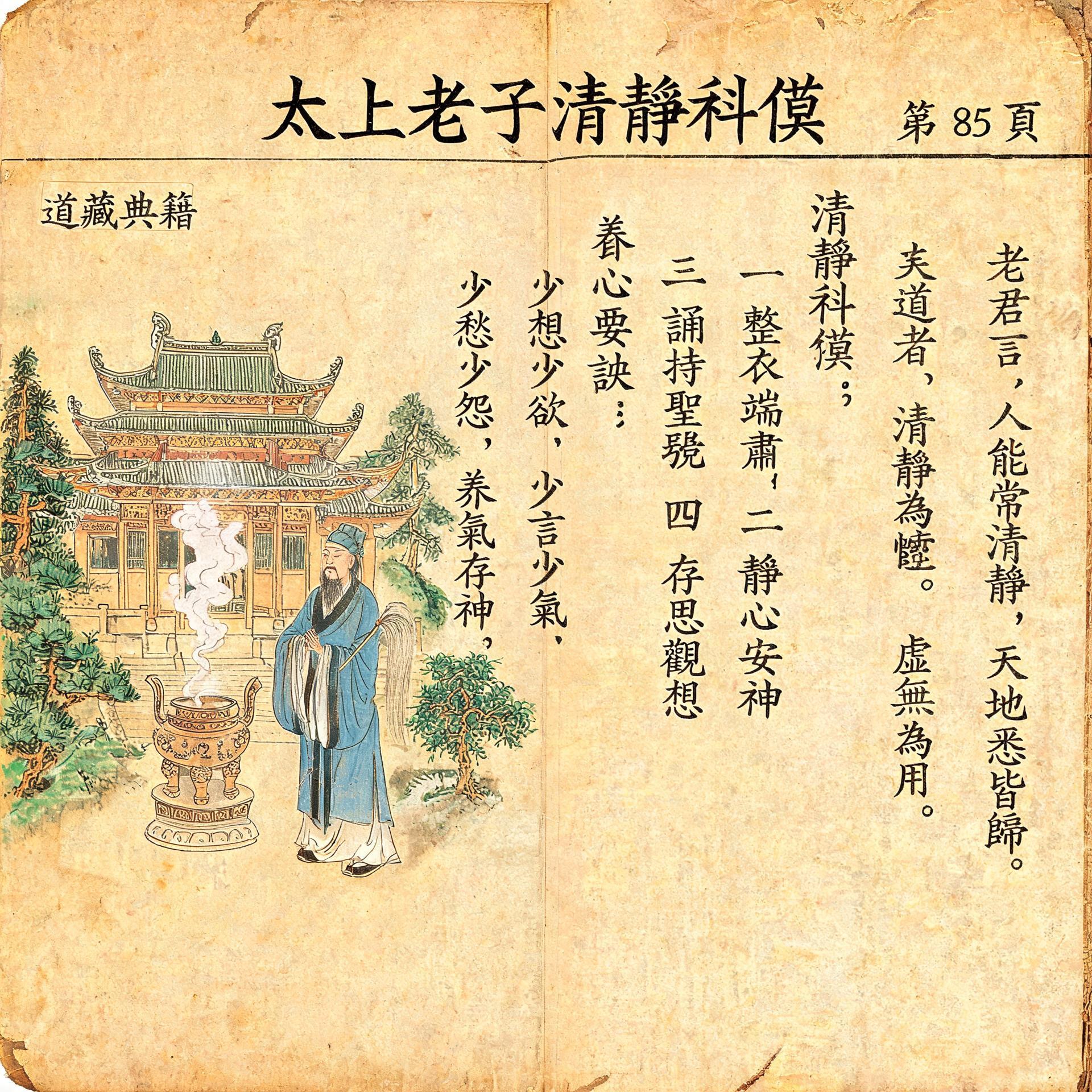 《太上老子清静科儀》85页完整版PDF，道家修心科仪经典