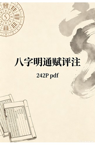 《八字明通赋评注》242P/pdf 风水命理玄学经典