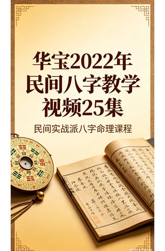 《华宝2022年民间八字教学视频 25集》 风水命理玄学经典