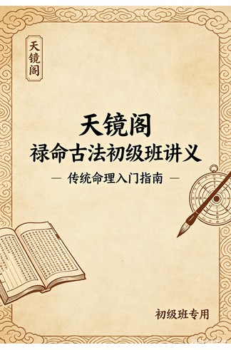 《天镜阁 禄命古法初级班讲义》完整高清PDF 古籍善本珍藏