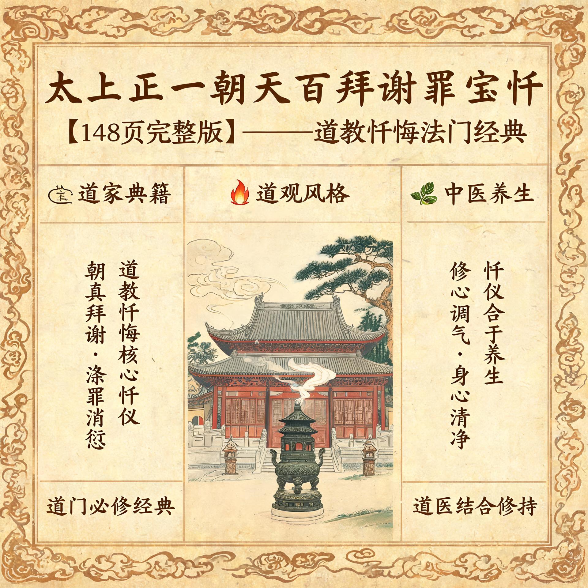太上正一朝天百拜谢罪宝忏PDF（148页完整版）—道教忏悔法门经典