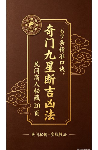 《奇门九星断吉凶法》67条精准口诀，民间高人秘藏共20页 古籍善本珍藏
