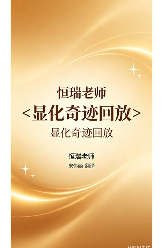 恒瑞老师《显化奇迹回放》宋伟丽翻译