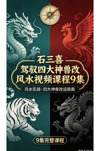 石三喜《驾驭四大神兽改风水视频课程9集》 风水命理玄学经典