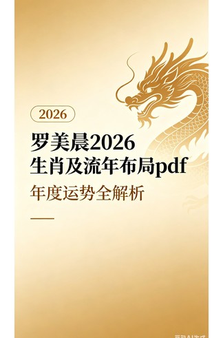 《罗美晨 2026生肖及流年布局pdf》 古籍善本珍藏