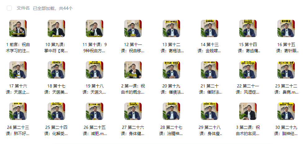 《宏易天医祝由术》44节视频课程，秘法传承99项