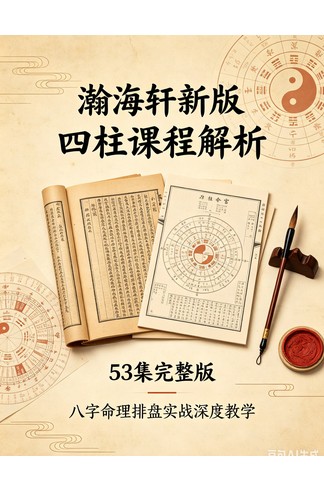 《瀚海轩新版四柱课程解析》53集完整版，八字命理排盘实战深度教学