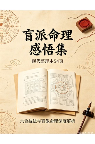 《盲派命理感悟集》现代整理本，六合技法与盲派命理深度解析 共54页