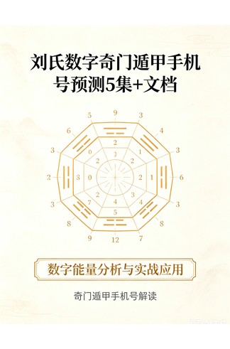 《刘氏数字奇门遁甲》手机号预测5集+文档 数字能量分析与实战应用，奇门遁甲手机号解读