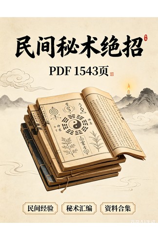 民间秘术绝招大全推荐：1543页完整版，涵盖民俗奇术与传统技艺古籍汇编