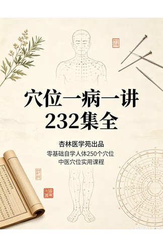 《穴位一病一讲》232集全 杏林医学苑出品，零基础自学人体250个穴位，中医穴位实用课程