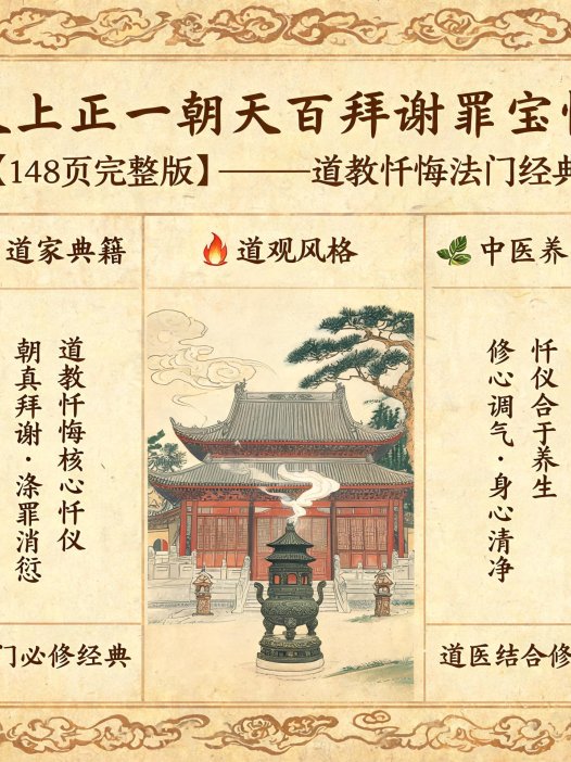 太上正一朝天百拜谢罪宝忏PDF（148页完整版）—道教忏悔法门经典